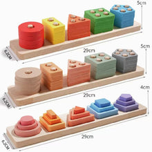 Load image into Gallery viewer, Children Geometric Shapes Color Matching Building Blocks Columns Toys
