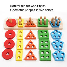 Load image into Gallery viewer, Children Geometric Shapes Color Matching Building Blocks Columns Toys