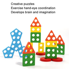 Load image into Gallery viewer, Children Geometric Shapes Color Matching Building Blocks Columns Toys