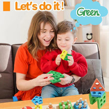 Load image into Gallery viewer, Children Geometric Shapes Color Matching Building Blocks Columns Toys