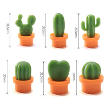 Load image into Gallery viewer, 6pcs /Set Cactus Fridge Stickers Greenery Message Magnetic Cartoon Stickers