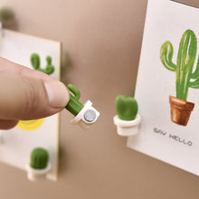 Load image into Gallery viewer, 6pcs /Set Cactus Fridge Stickers Greenery Message Magnetic Cartoon Stickers