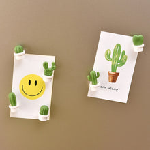 Load image into Gallery viewer, 6pcs /Set Cactus Fridge Stickers Greenery Message Magnetic Cartoon Stickers