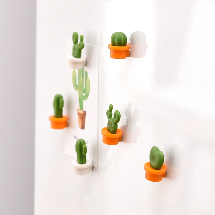 6pcs /Set Cactus Fridge Stickers Greenery Message Magnetic Cartoon Stickers