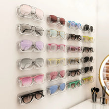 Load image into Gallery viewer, Wall-Mounted Adhesive Sunglasses Storage Shelf Eyeglasses Display Stand