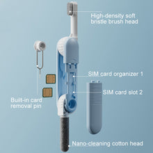 Load image into Gallery viewer, Bluetooth Earphone Cleaning Artifact Phone Dust Removal Tool Multi-Function Cleaning Brush, Sky Blue, Grey