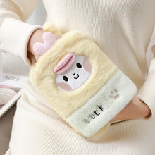 Load image into Gallery viewer, 1L Hot Water Bag Dual Hands Plush Cute Hand Warmer, Black and White Puppy, Brown Bear, Fruit Green Frog, Yellow Duck, Pink Bunny, Consortium, Naughty Cat, Little Brown Bear, Little White Rabbit
