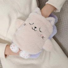 Load image into Gallery viewer, 1L Hot Water Bag Dual Hands Plush Cute Hand Warmer, Black and White Puppy, Brown Bear, Fruit Green Frog, Yellow Duck, Pink Bunny, Consortium, Naughty Cat, Little Brown Bear, Little White Rabbit