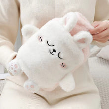 Load image into Gallery viewer, 1L Hot Water Bag Dual Hands Plush Cute Hand Warmer, Black and White Puppy, Brown Bear, Fruit Green Frog, Yellow Duck, Pink Bunny, Consortium, Naughty Cat, Little Brown Bear, Little White Rabbit