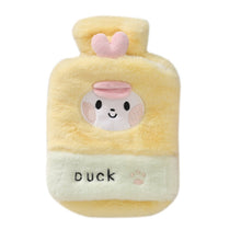 Load image into Gallery viewer, 1L Hot Water Bag Dual Hands Plush Cute Hand Warmer, Black and White Puppy, Brown Bear, Fruit Green Frog, Yellow Duck, Pink Bunny, Consortium, Naughty Cat, Little Brown Bear, Little White Rabbit