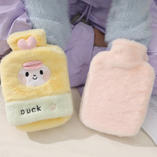 Load image into Gallery viewer, 1L Hot Water Bag Dual Hands Plush Cute Hand Warmer, Black and White Puppy, Brown Bear, Fruit Green Frog, Yellow Duck, Pink Bunny, Consortium, Naughty Cat, Little Brown Bear, Little White Rabbit
