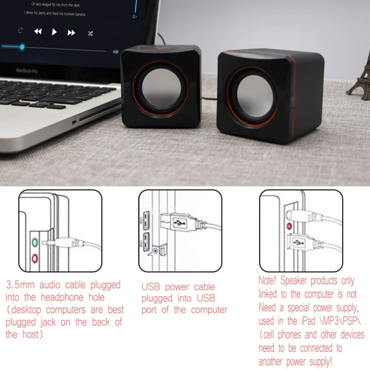 Wired USB Computer Small Sound Desktop Laptop Mini Desk Household Office Bass Speaker