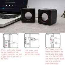 Load image into Gallery viewer, Wired USB Computer Small Sound Desktop Laptop Mini Desk Household Office Bass Speaker