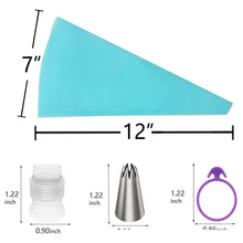 Load image into Gallery viewer, 15 In 1 Silicone Icing Piping Cream Pastry Bag Stainless Steel Cake Nozzle Set, 15pcs /Set