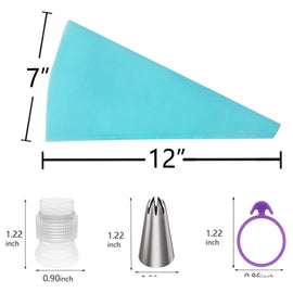 15 In 1 Silicone Icing Piping Cream Pastry Bag Stainless Steel Cake Nozzle Set, 15pcs /Set