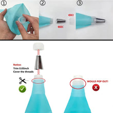 Load image into Gallery viewer, 15 In 1 Silicone Icing Piping Cream Pastry Bag Stainless Steel Cake Nozzle Set, 15pcs /Set