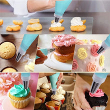 Load image into Gallery viewer, 15 In 1 Silicone Icing Piping Cream Pastry Bag Stainless Steel Cake Nozzle Set, 15pcs /Set