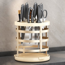 Load image into Gallery viewer, Home Thicken Knife Organizer Chopstick Cylinder Kitchen Drainage Countertop Shelf, Fixed (White), Fixed (Black), Fixed (Creamy), Rotary (White), Rotary (Black), Rotary (Creamy)