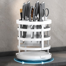 Load image into Gallery viewer, Home Thicken Knife Organizer Chopstick Cylinder Kitchen Drainage Countertop Shelf, Fixed (White), Fixed (Black), Fixed (Creamy), Rotary (White), Rotary (Black), Rotary (Creamy)