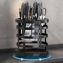 Load image into Gallery viewer, Home Thicken Knife Organizer Chopstick Cylinder Kitchen Drainage Countertop Shelf, Fixed (White), Fixed (Black), Fixed (Creamy), Rotary (White), Rotary (Black), Rotary (Creamy)