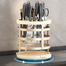 Load image into Gallery viewer, Home Thicken Knife Organizer Chopstick Cylinder Kitchen Drainage Countertop Shelf, Fixed (White), Fixed (Black), Fixed (Creamy), Rotary (White), Rotary (Black), Rotary (Creamy)