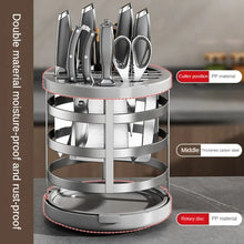 Load image into Gallery viewer, Home Thicken Knife Organizer Chopstick Cylinder Kitchen Drainage Countertop Shelf, Fixed (White), Fixed (Black), Fixed (Creamy), Rotary (White), Rotary (Black), Rotary (Creamy)