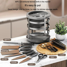 Load image into Gallery viewer, Home Thicken Knife Organizer Chopstick Cylinder Kitchen Drainage Countertop Shelf, Fixed (White), Fixed (Black), Fixed (Creamy), Rotary (White), Rotary (Black), Rotary (Creamy)