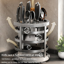 Load image into Gallery viewer, Home Thicken Knife Organizer Chopstick Cylinder Kitchen Drainage Countertop Shelf, Fixed (White), Fixed (Black), Fixed (Creamy), Rotary (White), Rotary (Black), Rotary (Creamy)