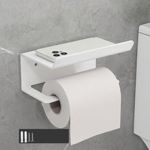 Load image into Gallery viewer, Bathroom Roll Paper Holder No-Punch Cell Phone Storage Shelf, Phone Rack (White), Paper Rack (White）, Phone Rack (Black), Paper Rack (Black), Phone Rack (Gray), Paper Rack (Gray)