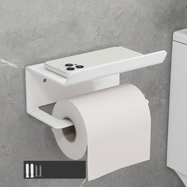 Bathroom Roll Paper Holder No-Punch Cell Phone Storage Shelf, Phone Rack (White), Paper Rack (White）, Phone Rack (Black), Paper Rack (Black), Phone Rack (Gray), Paper Rack (Gray)