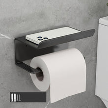Load image into Gallery viewer, Bathroom Roll Paper Holder No-Punch Cell Phone Storage Shelf, Phone Rack (White), Paper Rack (White）, Phone Rack (Black), Paper Rack (Black), Phone Rack (Gray), Paper Rack (Gray)