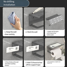 Load image into Gallery viewer, Bathroom Roll Paper Holder No-Punch Cell Phone Storage Shelf, Phone Rack (White), Paper Rack (White）, Phone Rack (Black), Paper Rack (Black), Phone Rack (Gray), Paper Rack (Gray)