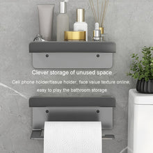 Load image into Gallery viewer, Bathroom Roll Paper Holder No-Punch Cell Phone Storage Shelf, Phone Rack (White), Paper Rack (White）, Phone Rack (Black), Paper Rack (Black), Phone Rack (Gray), Paper Rack (Gray)