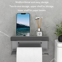 Load image into Gallery viewer, Bathroom Roll Paper Holder No-Punch Cell Phone Storage Shelf, Phone Rack (White), Paper Rack (White）, Phone Rack (Black), Paper Rack (Black), Phone Rack (Gray), Paper Rack (Gray)