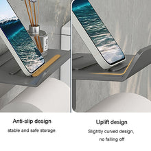 Load image into Gallery viewer, Bathroom Roll Paper Holder No-Punch Cell Phone Storage Shelf, Phone Rack (White), Paper Rack (White）, Phone Rack (Black), Paper Rack (Black), Phone Rack (Gray), Paper Rack (Gray)