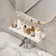 Load image into Gallery viewer, Faucet Rack Home Bathroom Vanity Shelf No Hole Storage Shelf, 30cm (White), 40cm (White), 50cm (White), 30cm (Black), 40cm (Black), 50cm (Black), 30cm (Gray), 40cm (Gray), 50cm (Gray), 50cm U-shaped (White), 50cm U-shaped (Black), 50cm U-shaped (Gray)