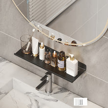 Load image into Gallery viewer, Faucet Rack Home Bathroom Vanity Shelf No Hole Storage Shelf, 30cm (White), 40cm (White), 50cm (White), 30cm (Black), 40cm (Black), 50cm (Black), 30cm (Gray), 40cm (Gray), 50cm (Gray), 50cm U-shaped (White), 50cm U-shaped (Black), 50cm U-shaped (Gray)