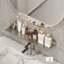 Load image into Gallery viewer, Faucet Rack Home Bathroom Vanity Shelf No Hole Storage Shelf, 30cm (White), 40cm (White), 50cm (White), 30cm (Black), 40cm (Black), 50cm (Black), 30cm (Gray), 40cm (Gray), 50cm (Gray), 50cm U-shaped (White), 50cm U-shaped (Black), 50cm U-shaped (Gray)