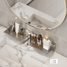 Load image into Gallery viewer, Faucet Rack Home Bathroom Vanity Shelf No Hole Storage Shelf, 30cm (White), 40cm (White), 50cm (White), 30cm (Black), 40cm (Black), 50cm (Black), 30cm (Gray), 40cm (Gray), 50cm (Gray), 50cm U-shaped (White), 50cm U-shaped (Black), 50cm U-shaped (Gray)