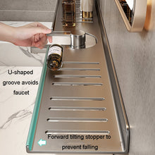 Load image into Gallery viewer, Faucet Rack Home Bathroom Vanity Shelf No Hole Storage Shelf, 30cm (White), 40cm (White), 50cm (White), 30cm (Black), 40cm (Black), 50cm (Black), 30cm (Gray), 40cm (Gray), 50cm (Gray), 50cm U-shaped (White), 50cm U-shaped (Black), 50cm U-shaped (Gray)