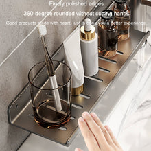 Load image into Gallery viewer, Faucet Rack Home Bathroom Vanity Shelf No Hole Storage Shelf, 30cm (White), 40cm (White), 50cm (White), 30cm (Black), 40cm (Black), 50cm (Black), 30cm (Gray), 40cm (Gray), 50cm (Gray), 50cm U-shaped (White), 50cm U-shaped (Black), 50cm U-shaped (Gray)