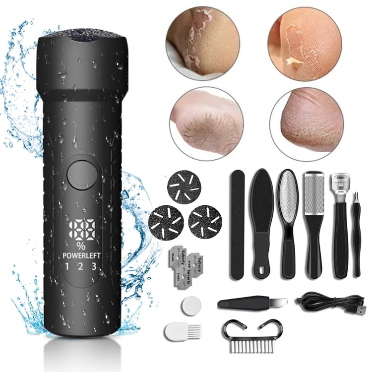 Electric Foot File Pedicure Kit Waterproof Feet Callus Remover, White, Kit 1 White, Kit 2  White, Matte Black, Kit 1 Black, Kit 2  Black