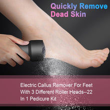 Load image into Gallery viewer, Electric Foot File Pedicure Kit Waterproof Feet Callus Remover, White, Kit 1 White, Kit 2  White, Matte Black, Kit 1 Black, Kit 2  Black
