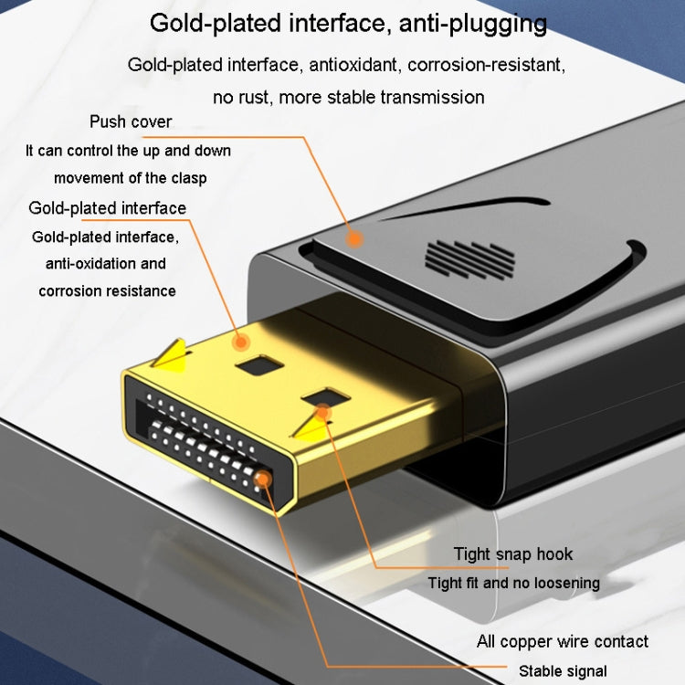 JINGHUA DP Male To HDMI Female Adapter Video Audio Connector, 1080P Universal Version, 4K Universal Version