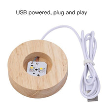 Load image into Gallery viewer, 6cm With Warm Light Base 3D Laser Engraved Crystal Ball Night Light USB Glowing Glass Ball