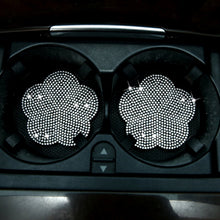 Load image into Gallery viewer, Car-mounted Diamond-filled Plum Blossom Decorated PVC Water Coaster