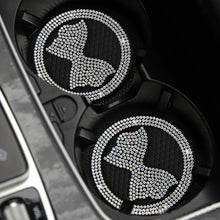 Load image into Gallery viewer, Car Multifunctional Anti-slip Coaster with Diamond Bow Crystal