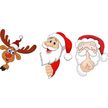 Load image into Gallery viewer, Santa Claus Elk Car Window Decorative Stickers Car Side Window Bumper Decal, A Model 13 x 9cm, A Model 20 x 14cm, B Model 13 x 11cm, B Model 20 x 17cm, C Model 13 x 10cm, C Model 20 x 16cm