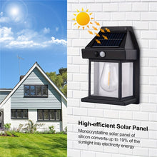 Load image into Gallery viewer, Solar Outdoor Tungsten Wall Light 3 Modes Body Sensing Waterproof Garden Villa Night Light, Regular Black, Regular White, Large Black, Large white