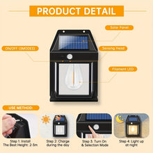 Load image into Gallery viewer, Solar Outdoor Tungsten Wall Light 3 Modes Body Sensing Waterproof Garden Villa Night Light, Regular Black, Regular White, Large Black, Large white